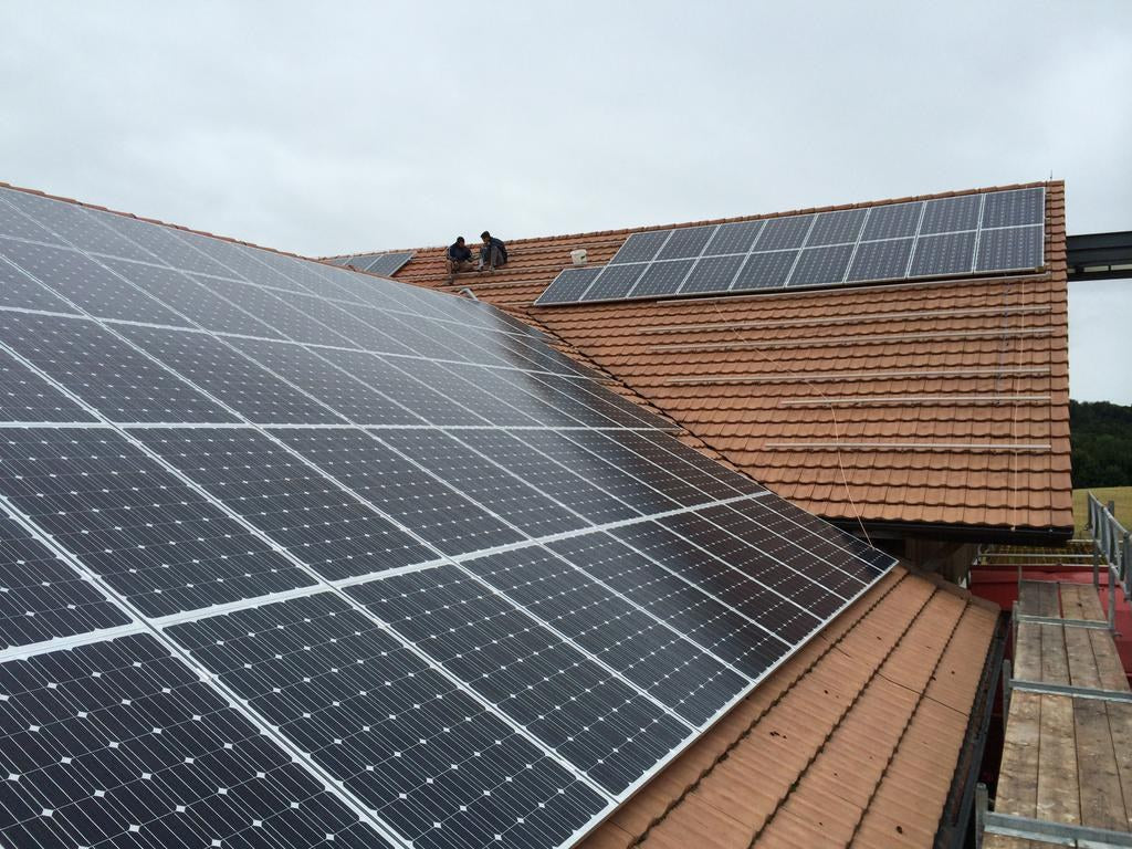 Installation solaire sur une ferme